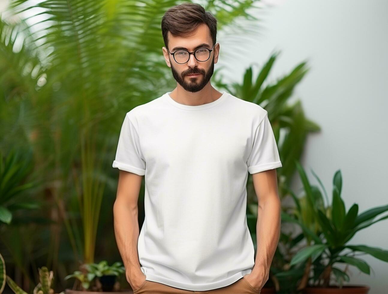 profissional em branco camiseta para brincar ai gerado foto