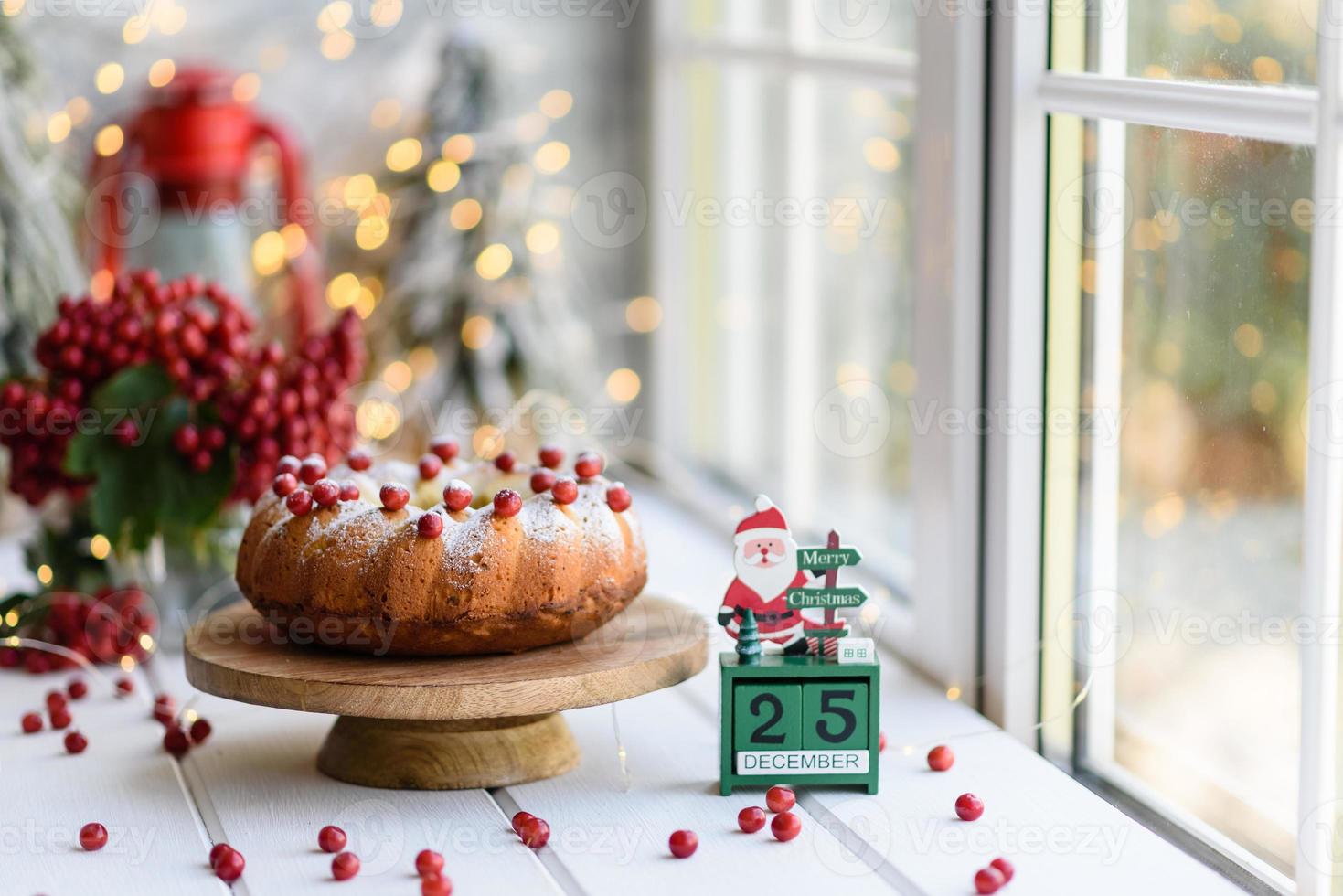 torta de cranberry tradicional de natal foto