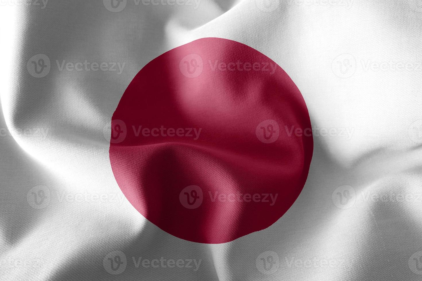 Bandeira de ilustração de renderização 3D do Japão. foto