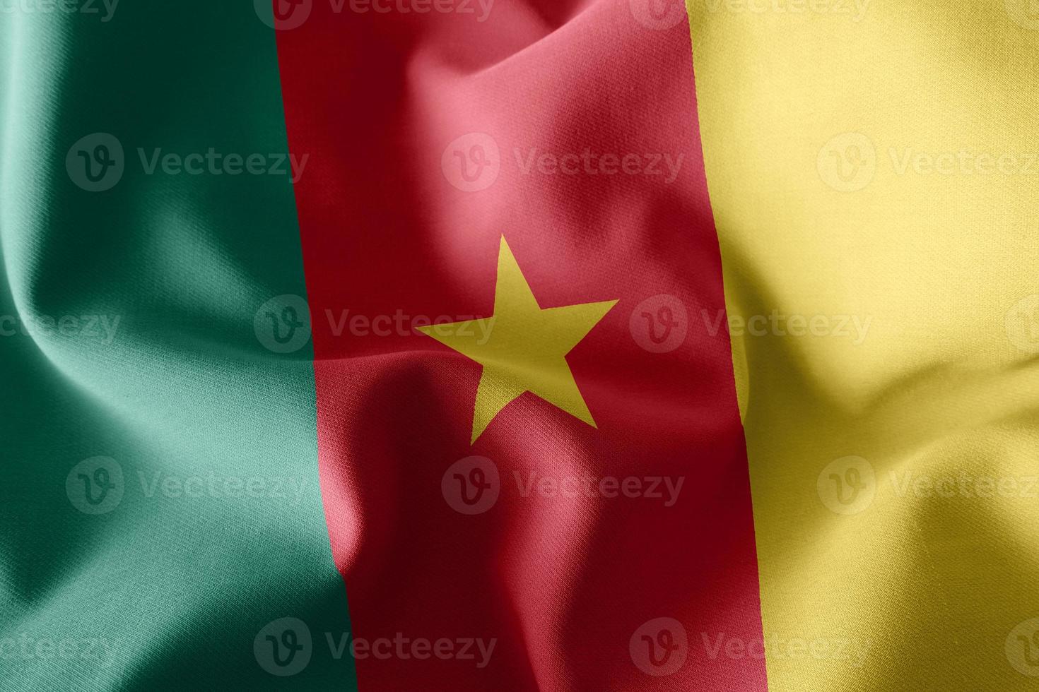 Renderização 3D ilustração closeup bandeira dos Camarões foto
