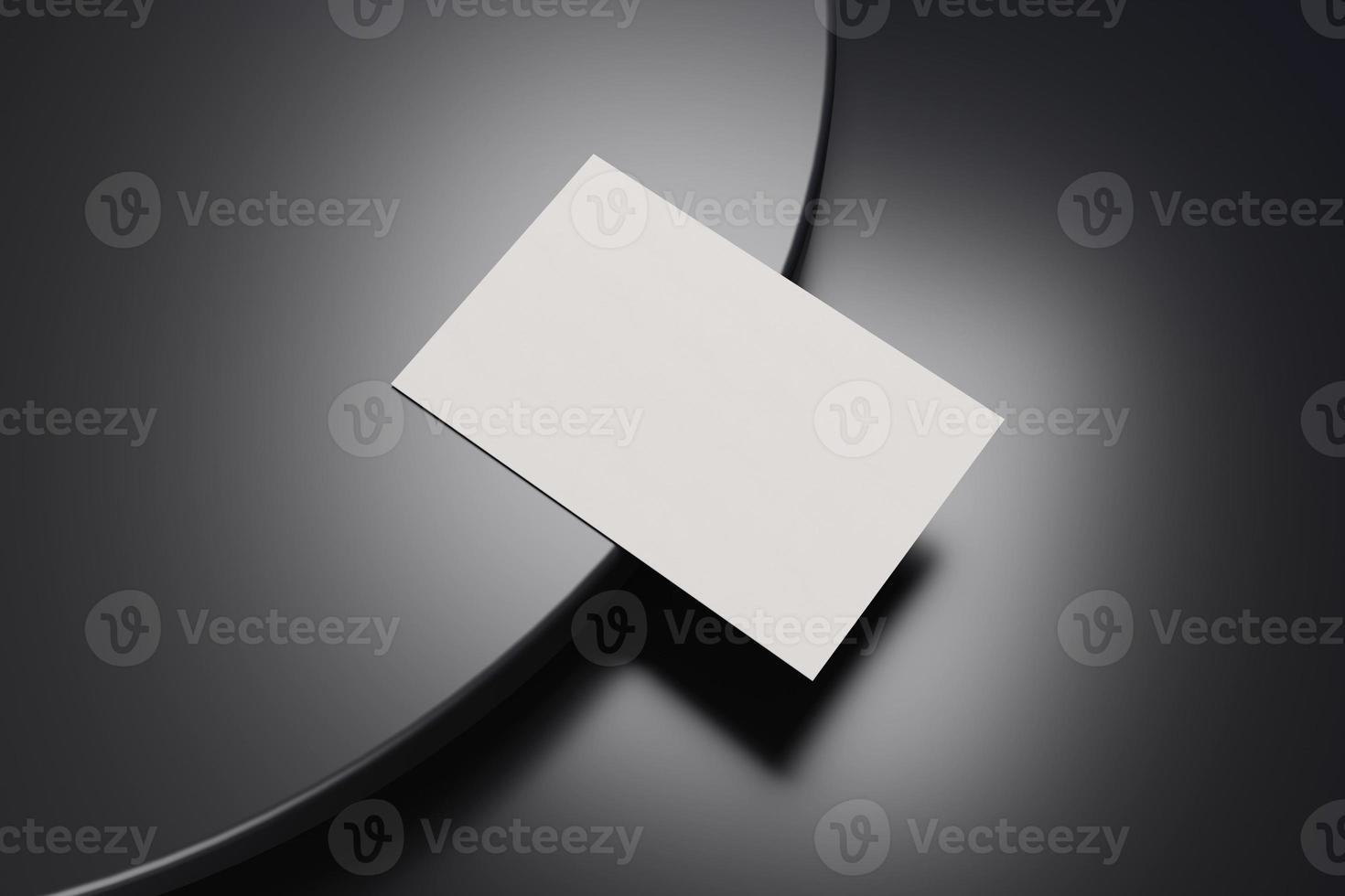 modelo de maquete de papel de cartão de visita em preto e branco foto