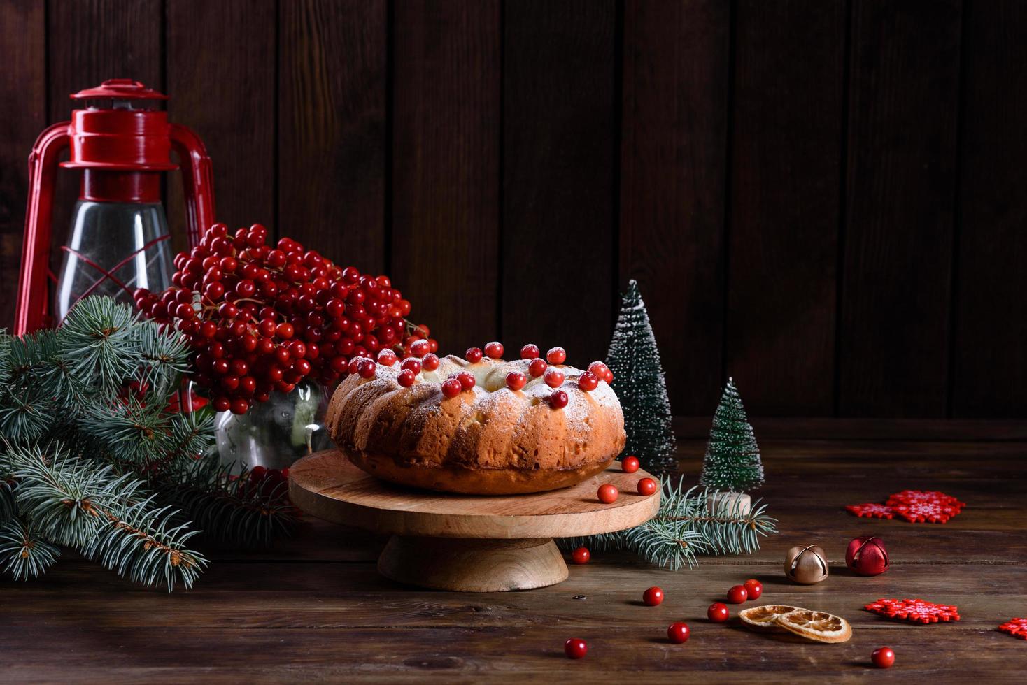 torta de cranberry tradicional de natal foto