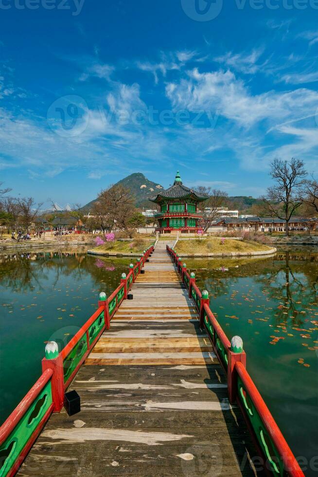 hyangwonjeong pavilhão, gyeongbokgung Palácio, Seul, sul Coréia foto