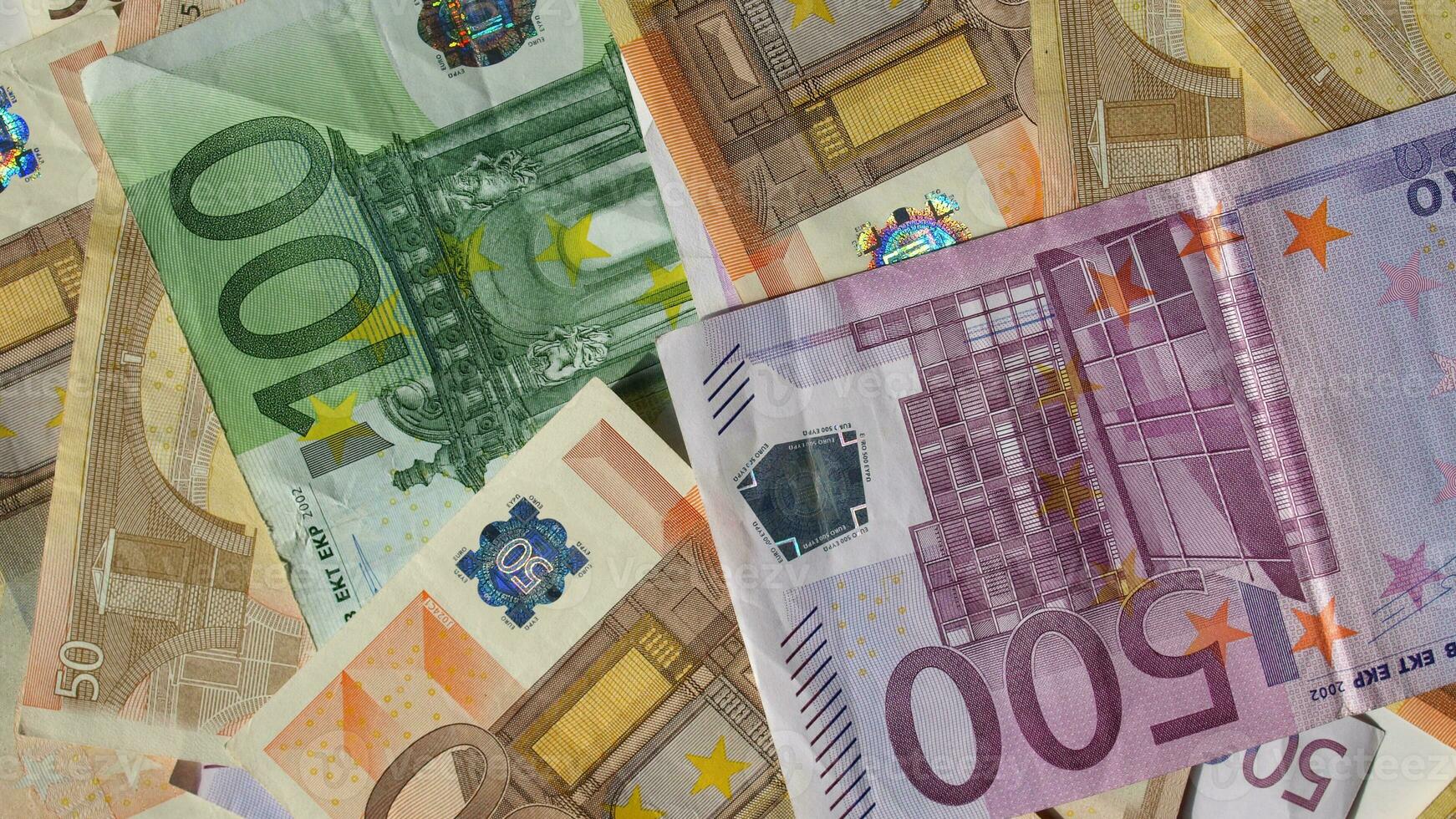 fundo de notas de euro foto