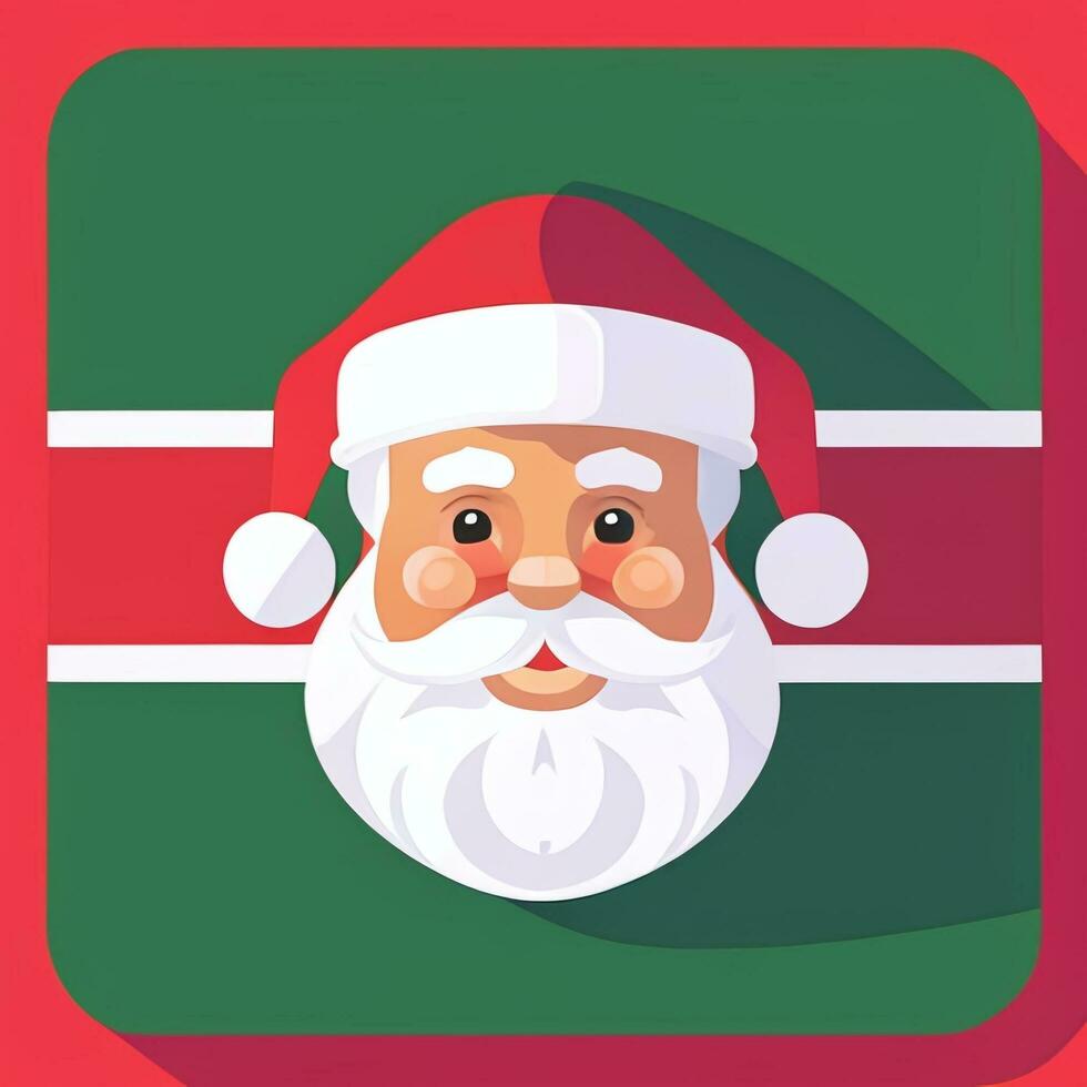 ai gerado santa claus grampo arte ícone adesivo Natal decoração simples fundo foto