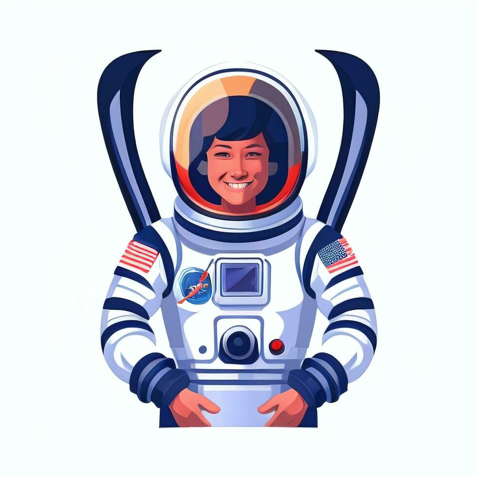 ai gerado astronauta grampo arte ícone adesivo decoração simples fundo foto