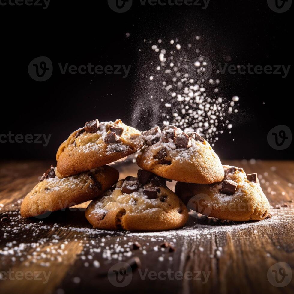 chocolate lasca biscoitos com granulados gerado com ai foto