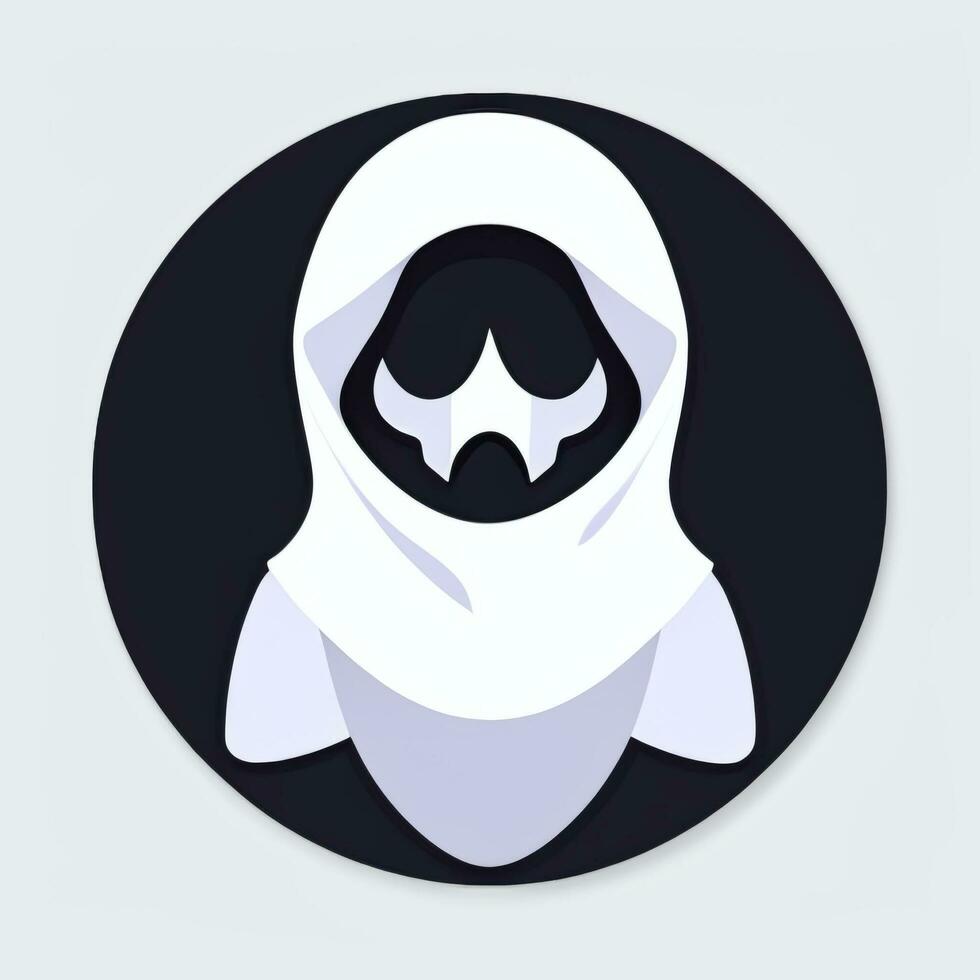 ai gerado fantasma avatar ícone grampo arte adesivo decoração simples fundo foto