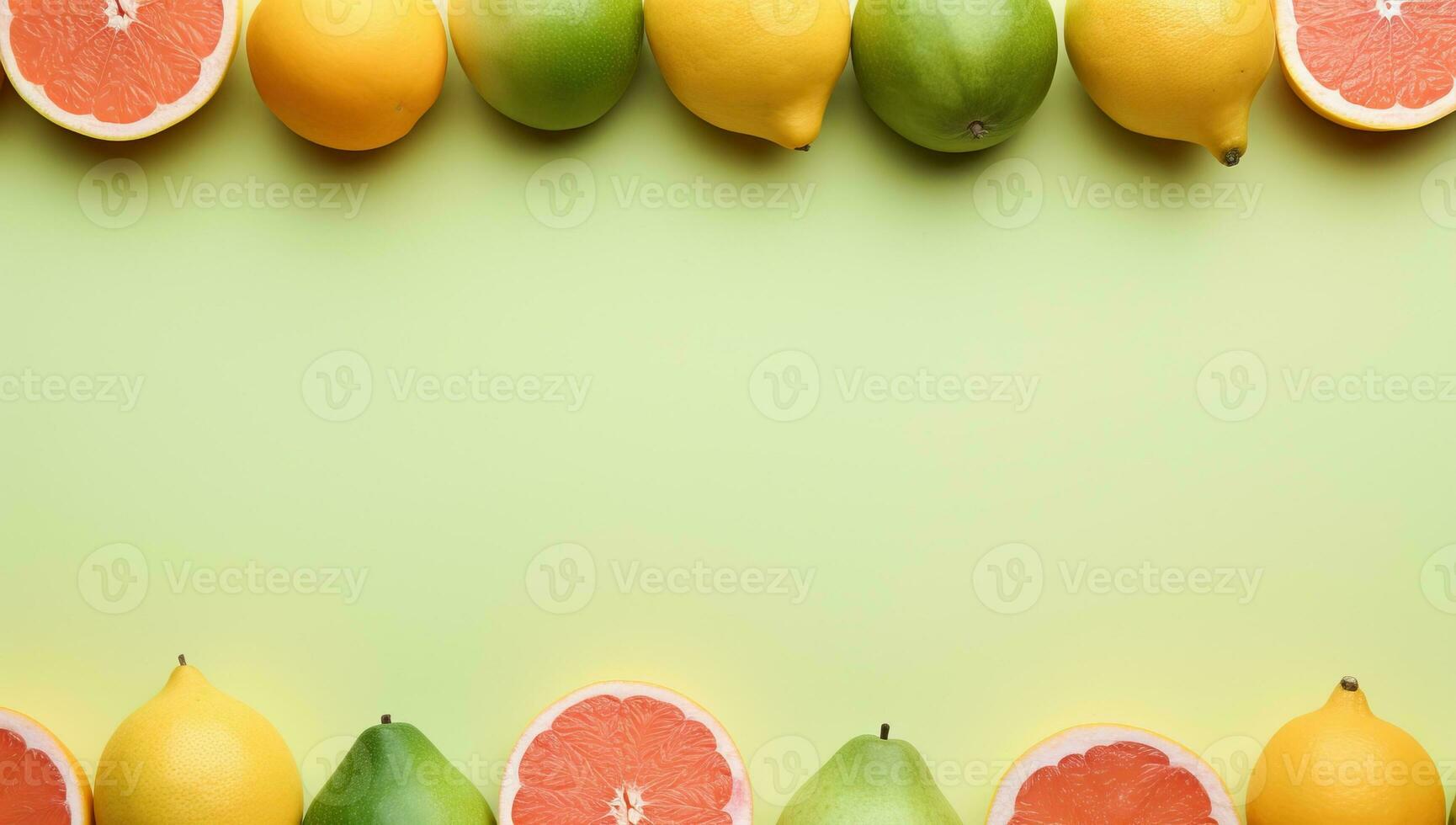 fruta fronteira em verde fundo. ai gerado. foto