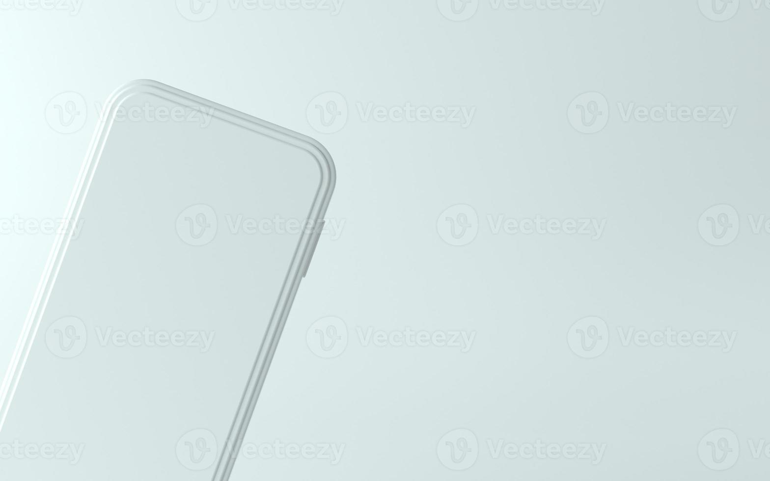 Ilustração 3D do telefone branco com tela em branco foto