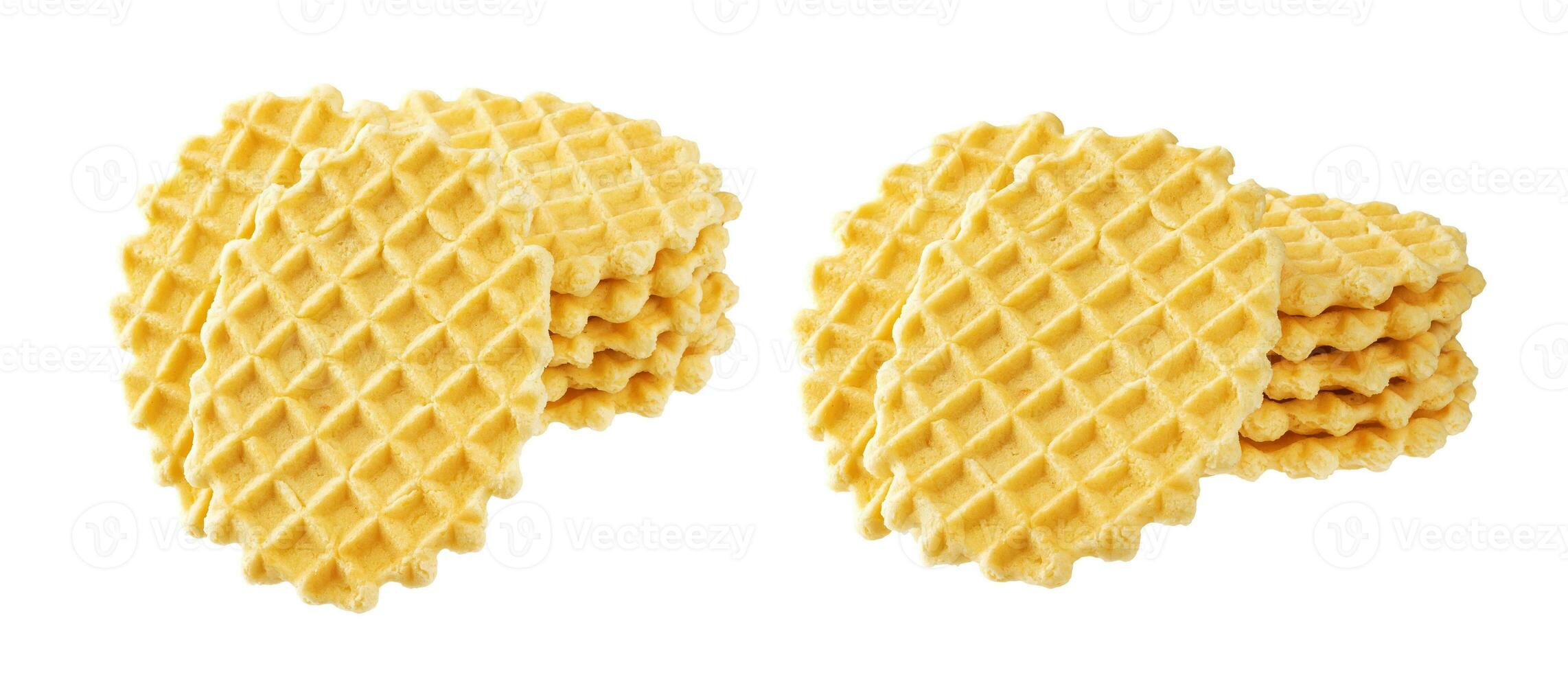 pilha do Belga waffles isolado em branco fundo foto