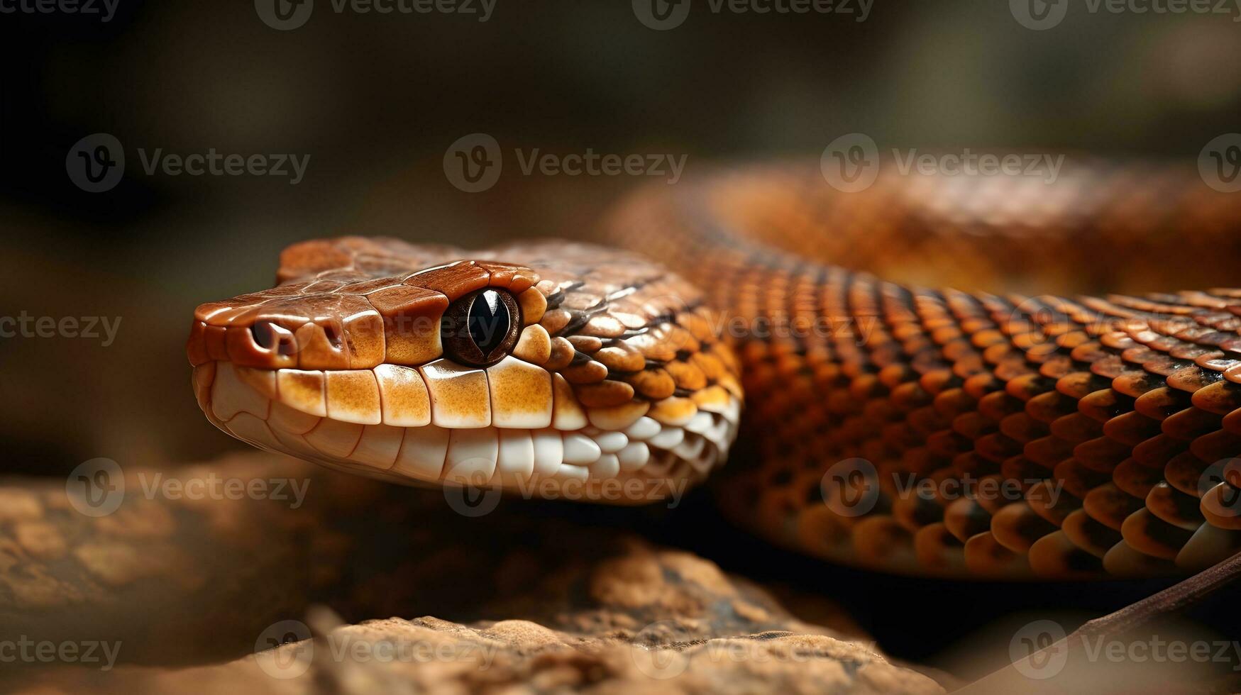 fechar acima cabeça do jamaicano boa ou amarelo serpente ou chilabothrus subflavus. ai gerado. foto