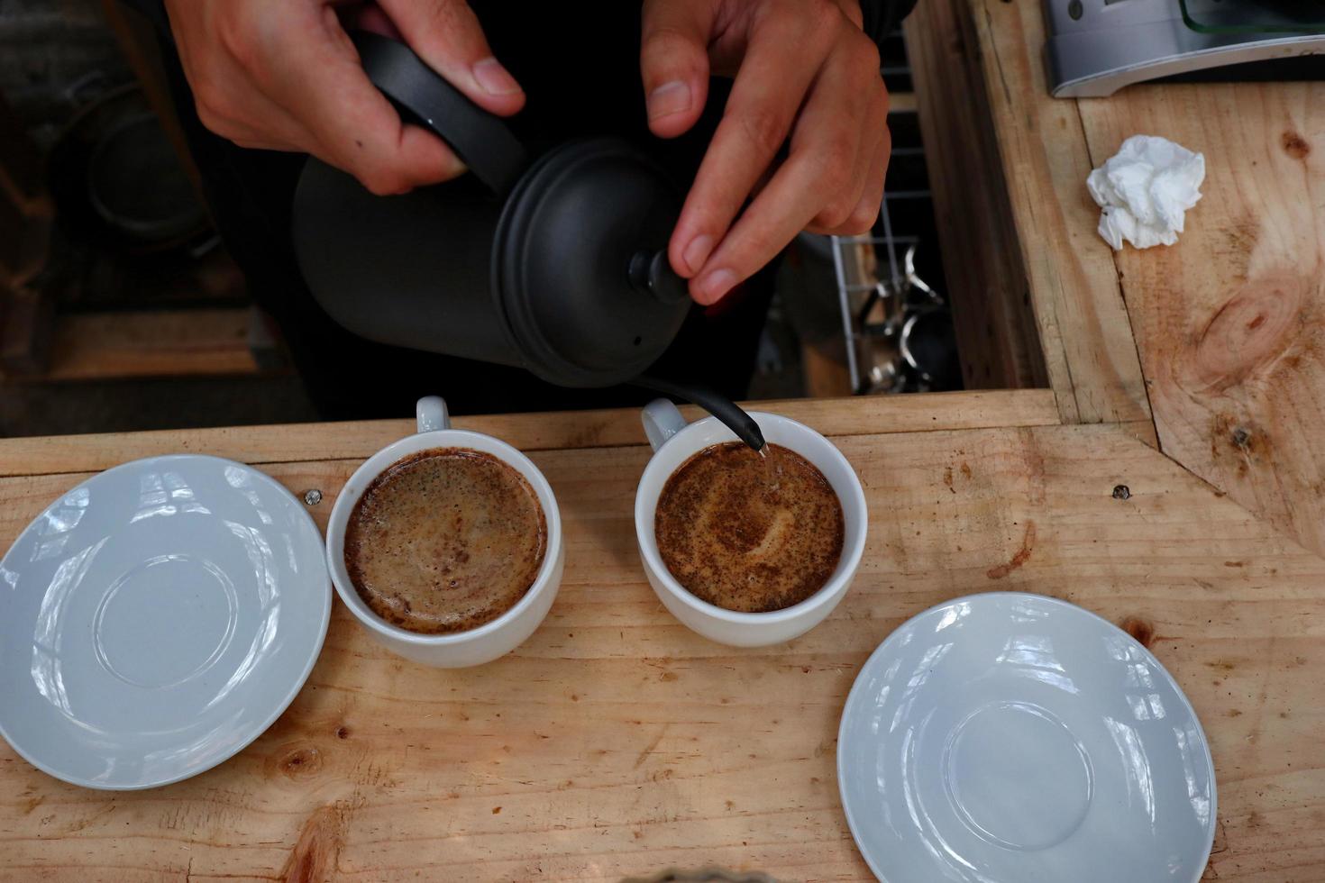 preparação do café, passo a passo foto