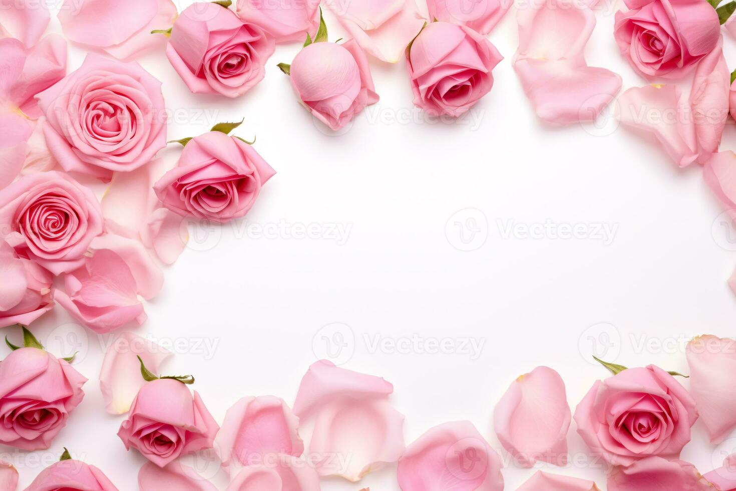 Rosa rosas flores isolado em branco fundo. ai generativo foto