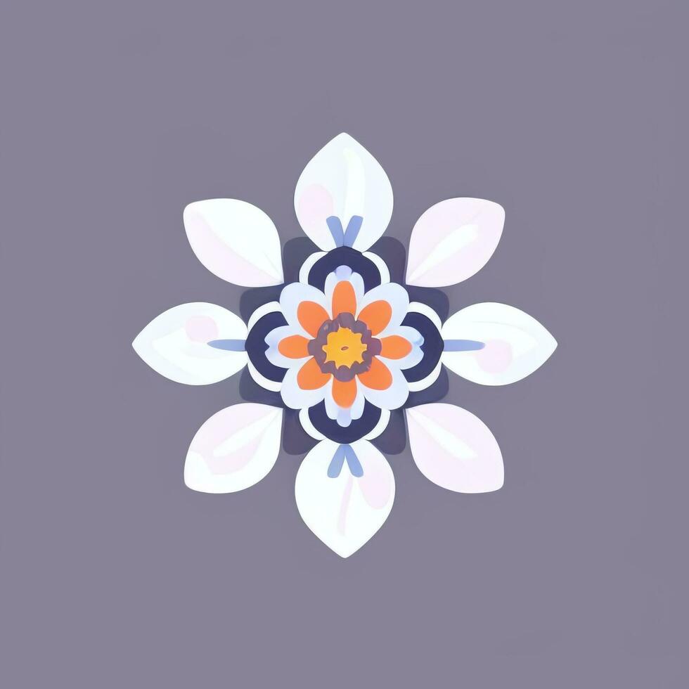 ai gerado flor ícone grampo arte avatar adesivo decoração simples fundo foto