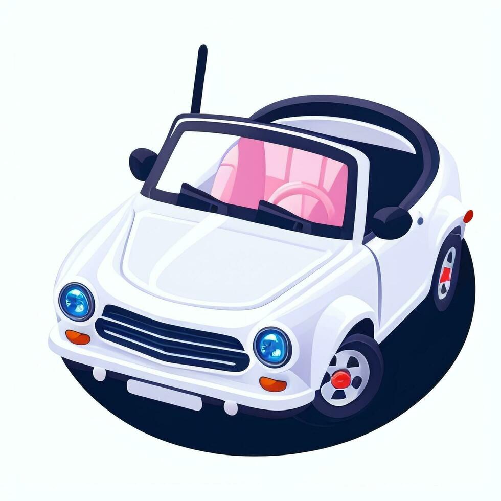 ai gerado brinquedo carro avatar ícone grampo arte adesivo decoração simples fundo foto