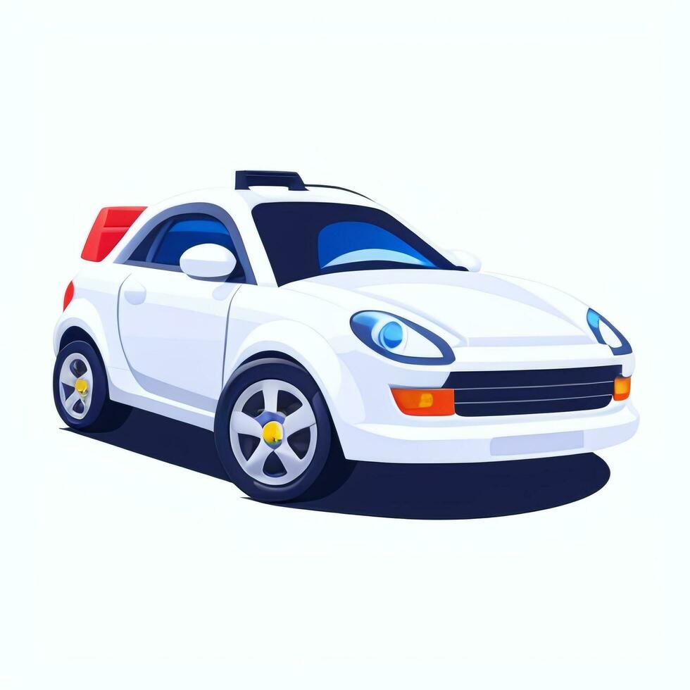 ai gerado brinquedo carro avatar ícone grampo arte adesivo decoração simples fundo foto