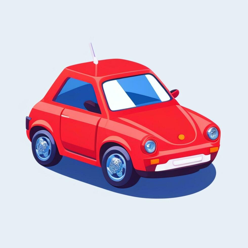 ai gerado brinquedo carro avatar ícone grampo arte adesivo decoração simples fundo foto