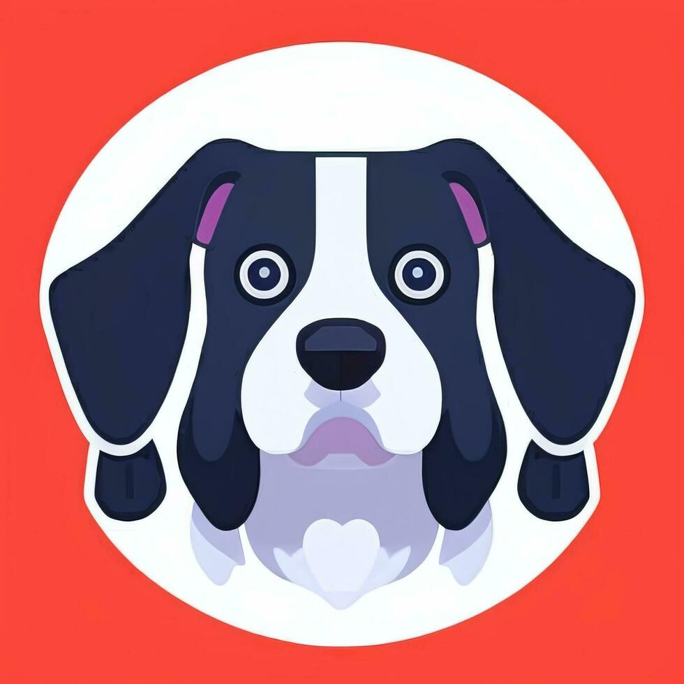 ai gerado fofa cachorro avatar ícone grampo arte adesivo decoração simples fundo foto