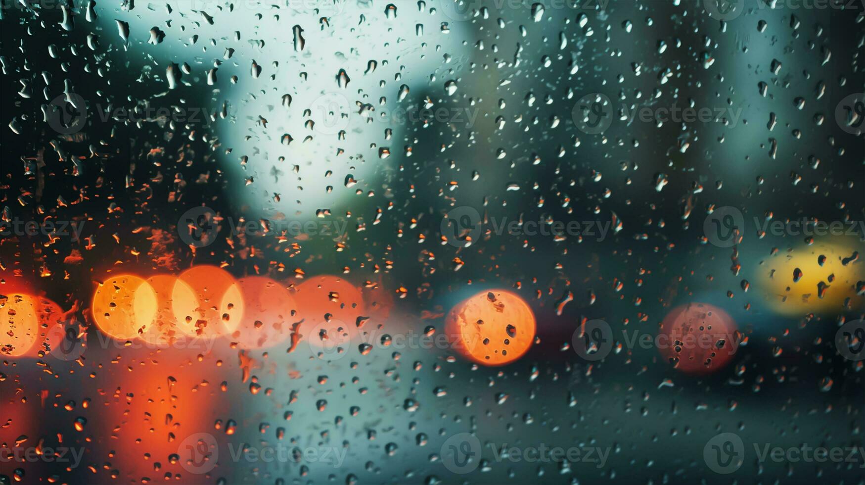 pingos de chuva em a vidro, abstrato fundo, gotas do água em a vidro foto