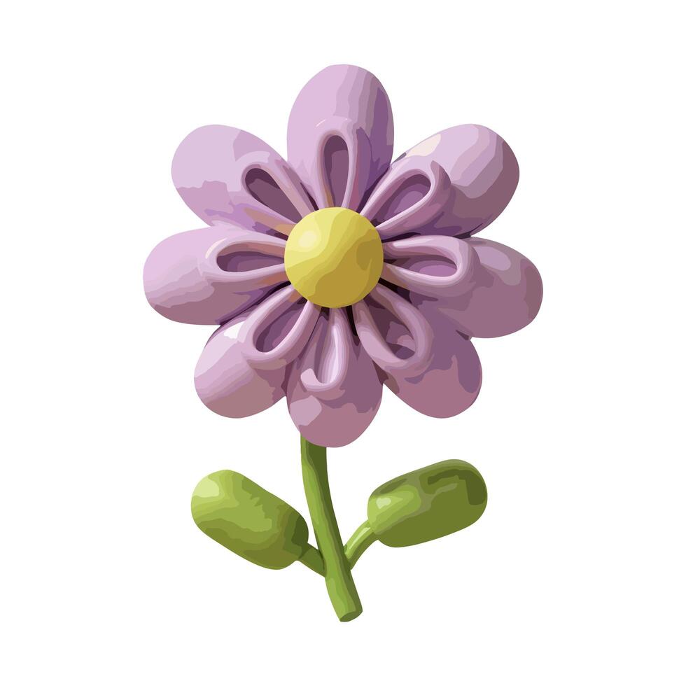 ai gerado vetor flor clipart adesivo. 3d flor vetor isolado em branco fundo foto