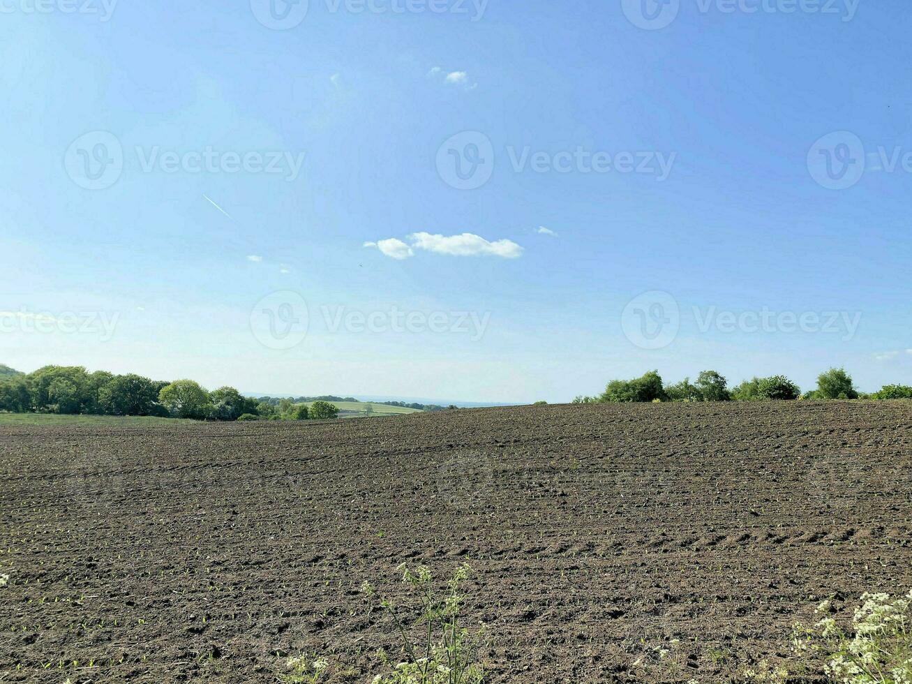 uma vista da zona rural de cheshire em peckforton hills foto