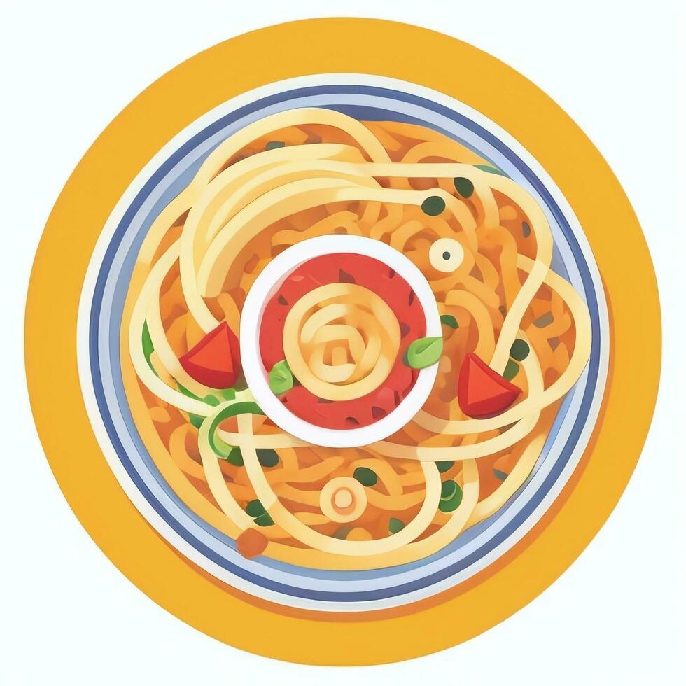 ai gerado ramen macarrão retrato avatar grampo arte jogador ícone adesivo decoração simples fundo foto