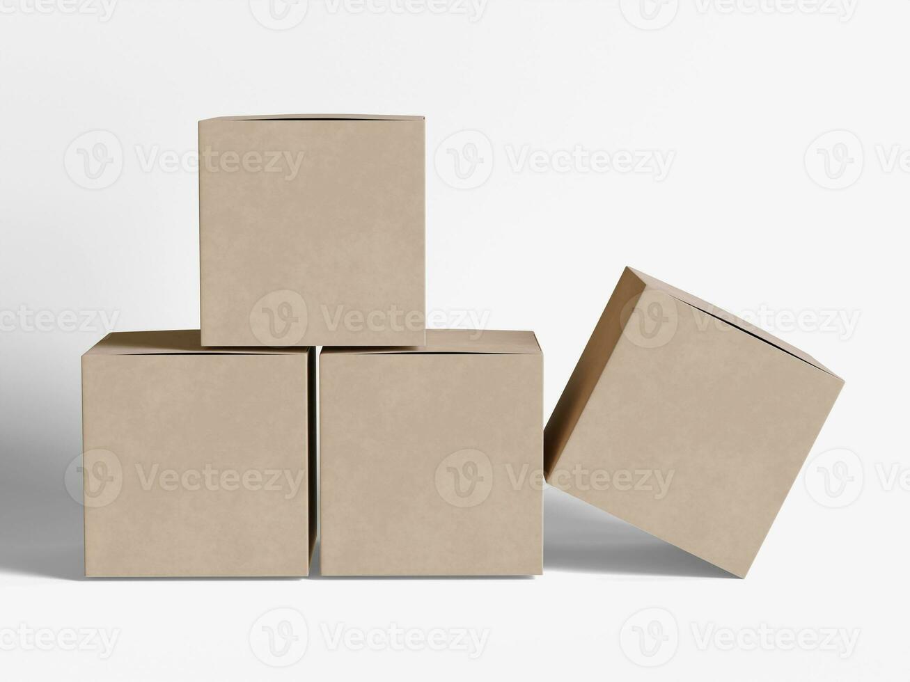 quadrado caixa embalagem branco fundo cartão papel com realista textura foto