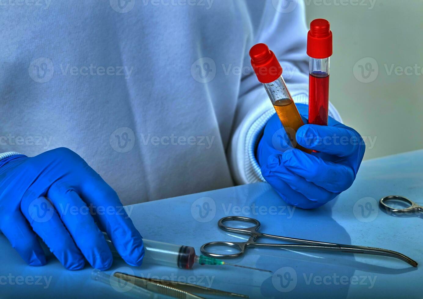 médico instrumentos fundo, cirurgia ou infecção testes foto