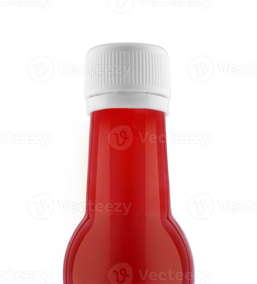 tomate ketchup garrafa isolado em branco foto