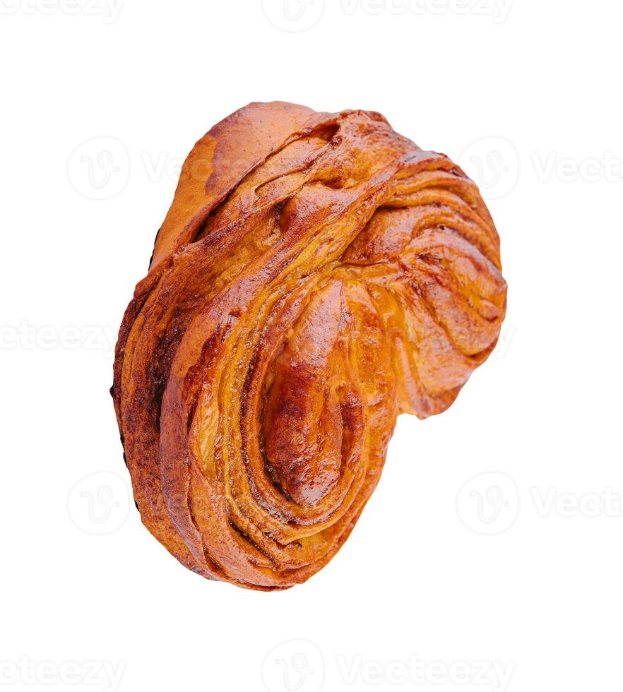 canela lista pastelaria pão isolado em branco fundo foto