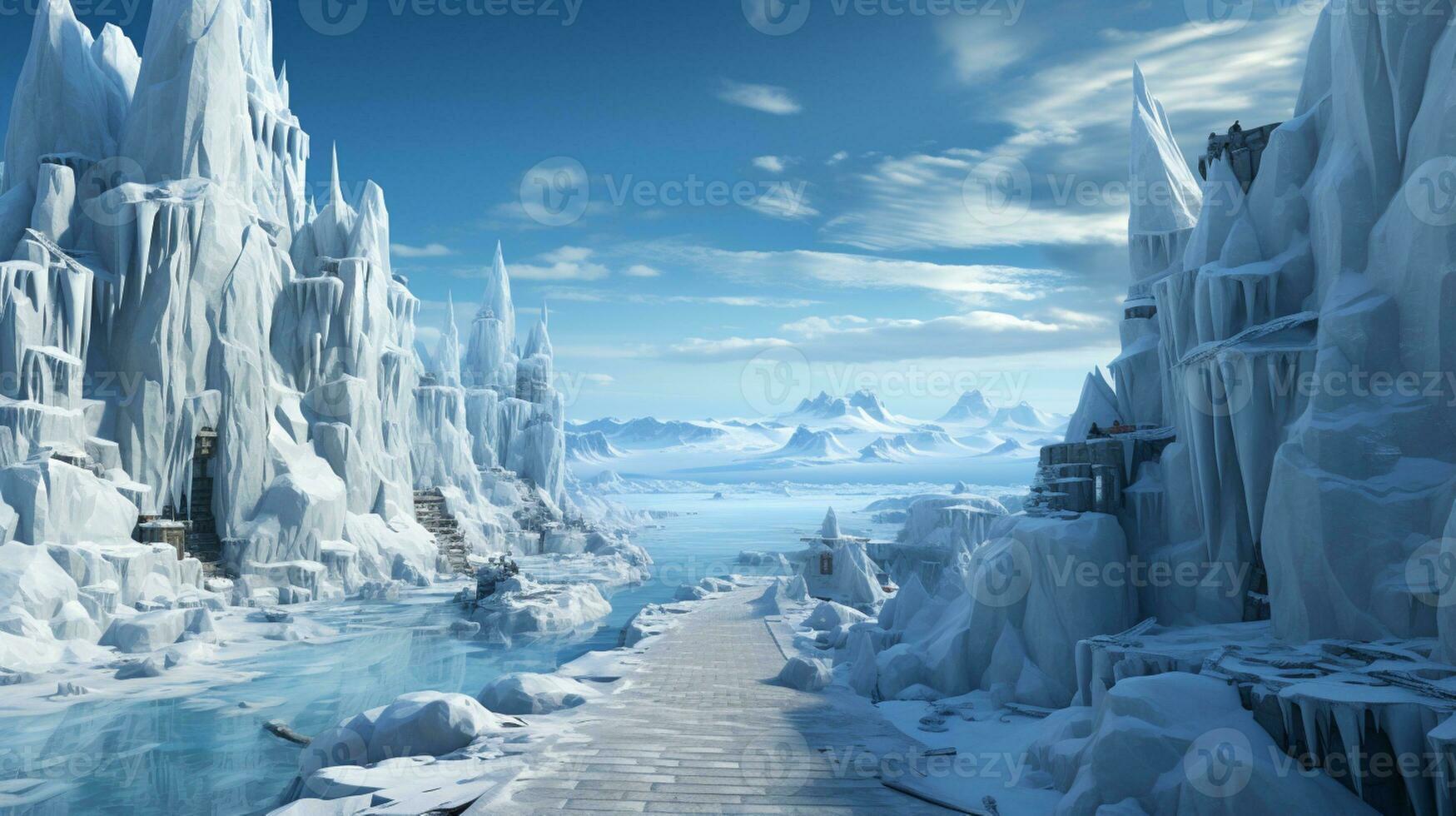 gelo penhasco montanha viajante foto realista ai gerado