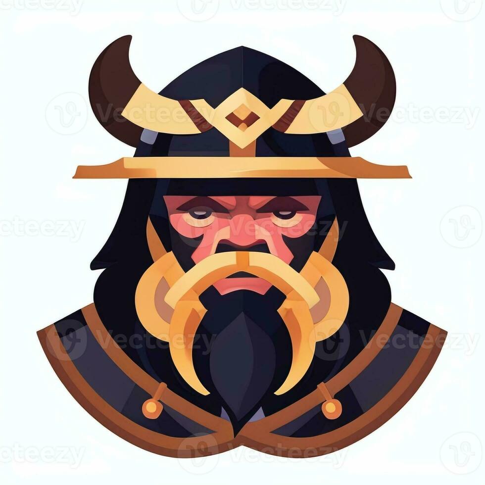 ai gerado viking jogador logotipo avatar grampo arte ícone adesivo decoração simples fundo foto