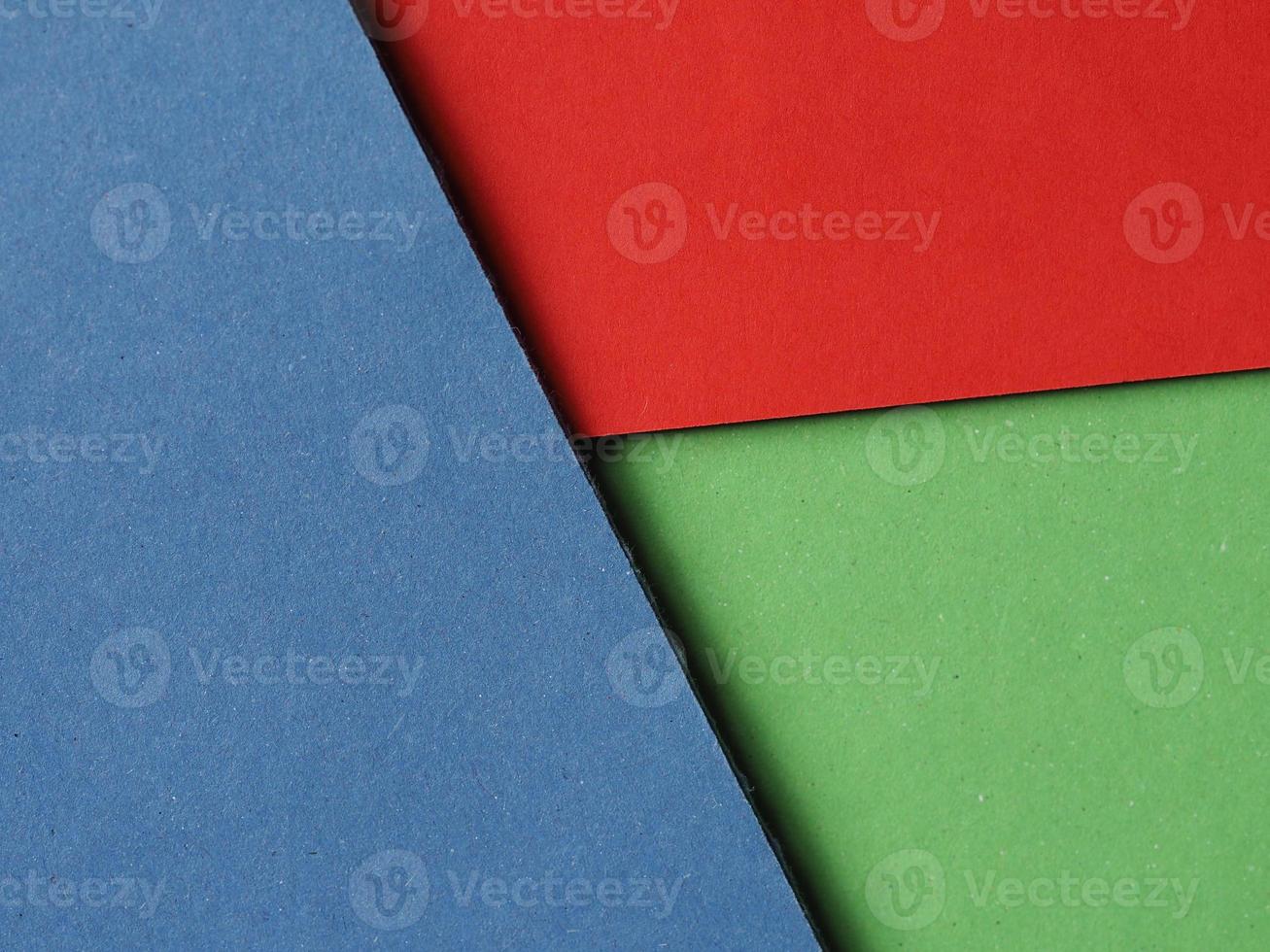 fundo de textura de papelão vermelho, verde e azul foto