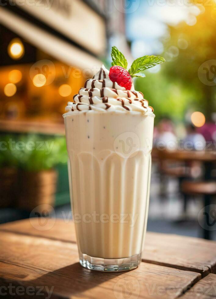 foto do a milkshake dentro a rua cafeteria ai gerado