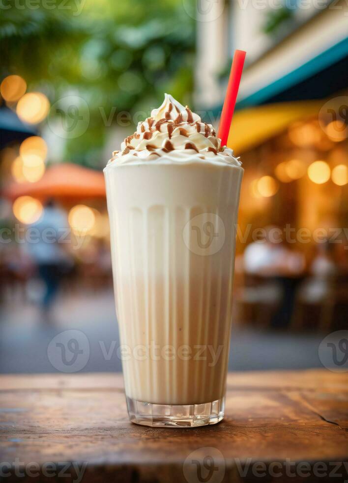 foto do a milkshake dentro a rua cafeteria ai gerado