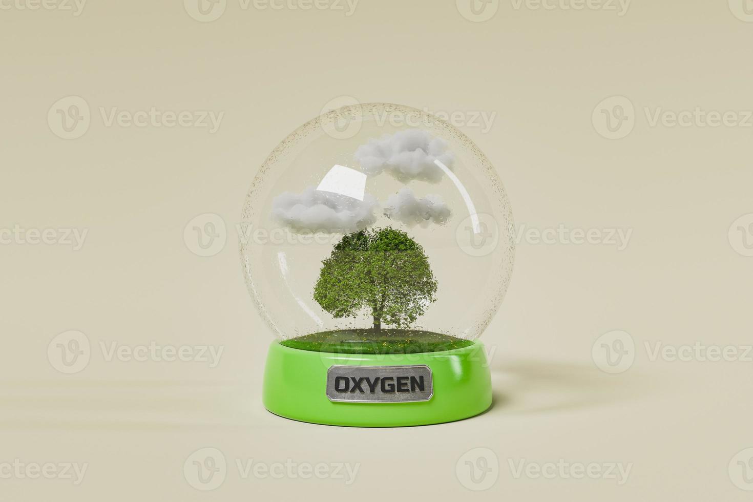 esfera de vidro com um ecossistema dentro foto