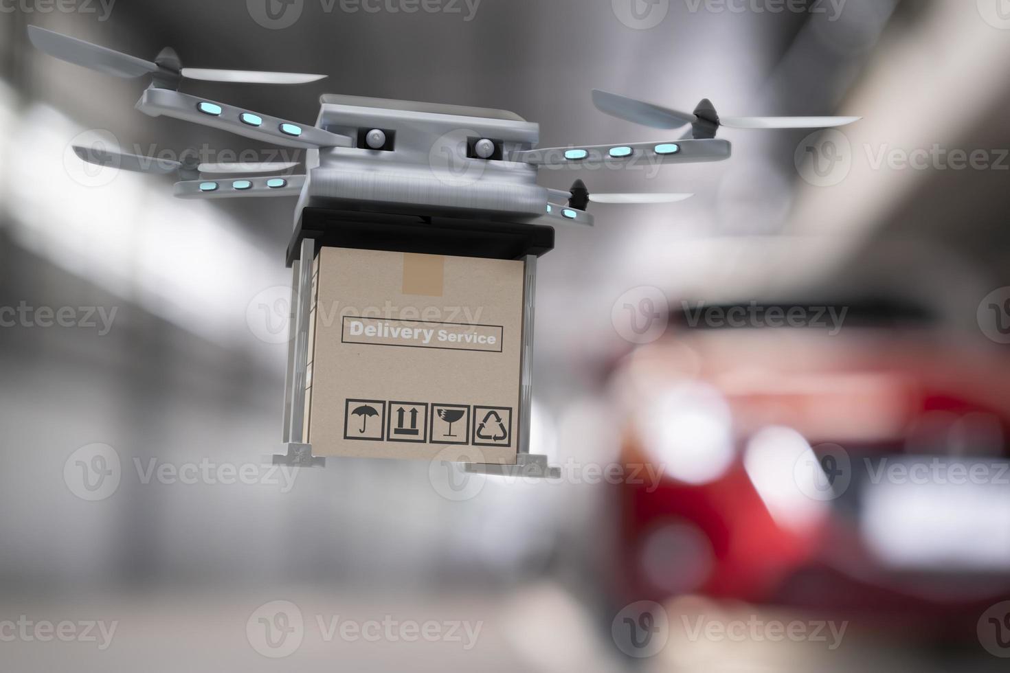 dispositivo de engenharia de tecnologia drone para a indústria voando em industrial para logística exportação importação produto serviço de entrega em casa logística frete transporte transporte ou showroom de peças de automóveis foto