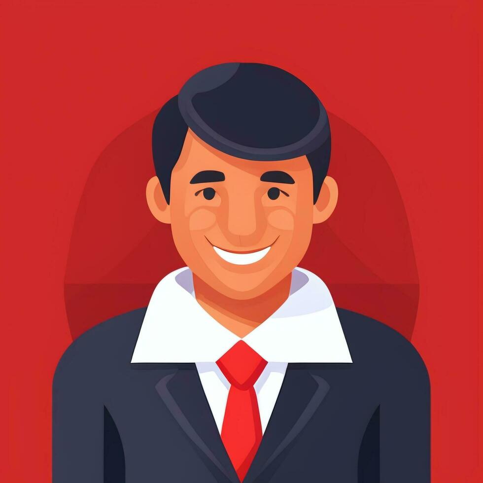 ai gerado homem de negocios homem dentro terno empreendedor logotipo avatar grampo arte ícone adesivo decoração simples fundo foto