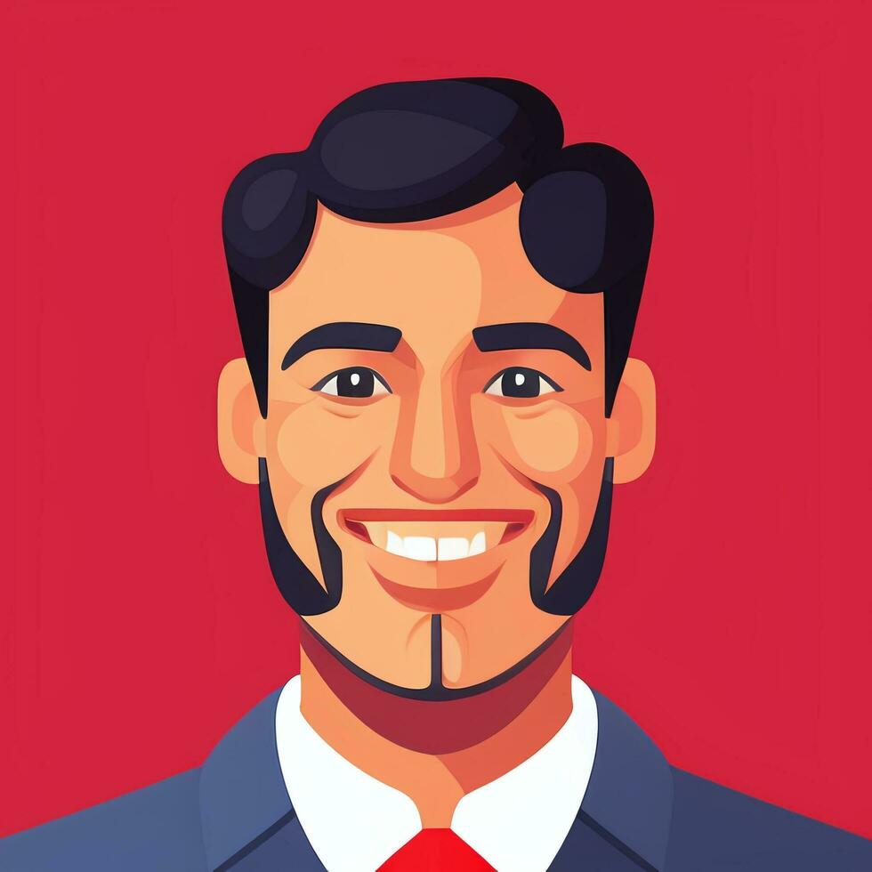 ai gerado homem de negocios homem dentro terno empreendedor logotipo avatar grampo arte ícone adesivo decoração simples fundo foto