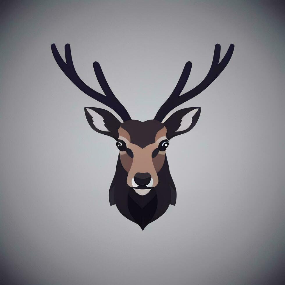 ai gerado veado chifre veado animal logotipo ícone adesivo decoração grampo arte simples fundo foto