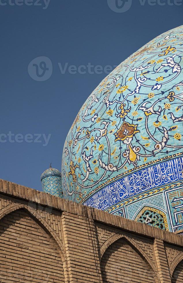 detalhe da arquitetura persa islâmica da mesquita do imame em esfahan isfahan irã foto