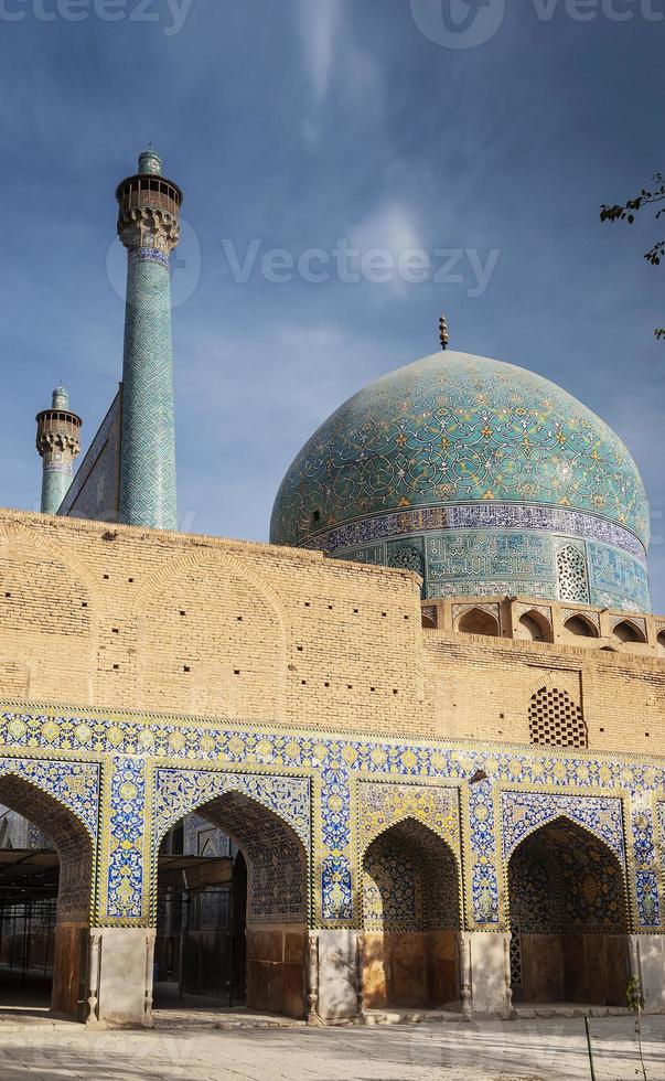 detalhe da arquitetura persa islâmica da mesquita do imame em esfahan isfahan irã foto