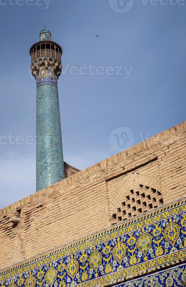 detalhe da arquitetura persa islâmica da mesquita do imame em esfahan isfahan irã foto