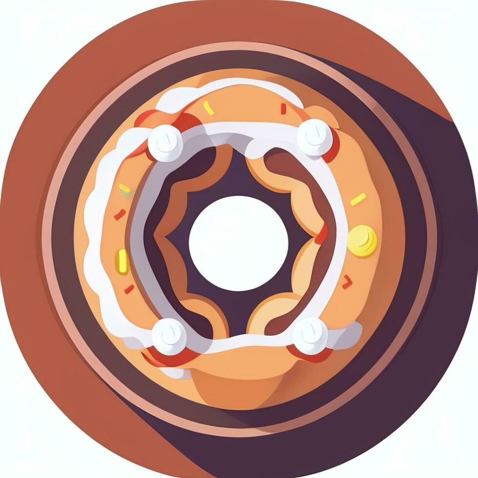 ai gerado rosquinha logotipo avatar grampo arte ícone adesivo decoração simples fundo foto