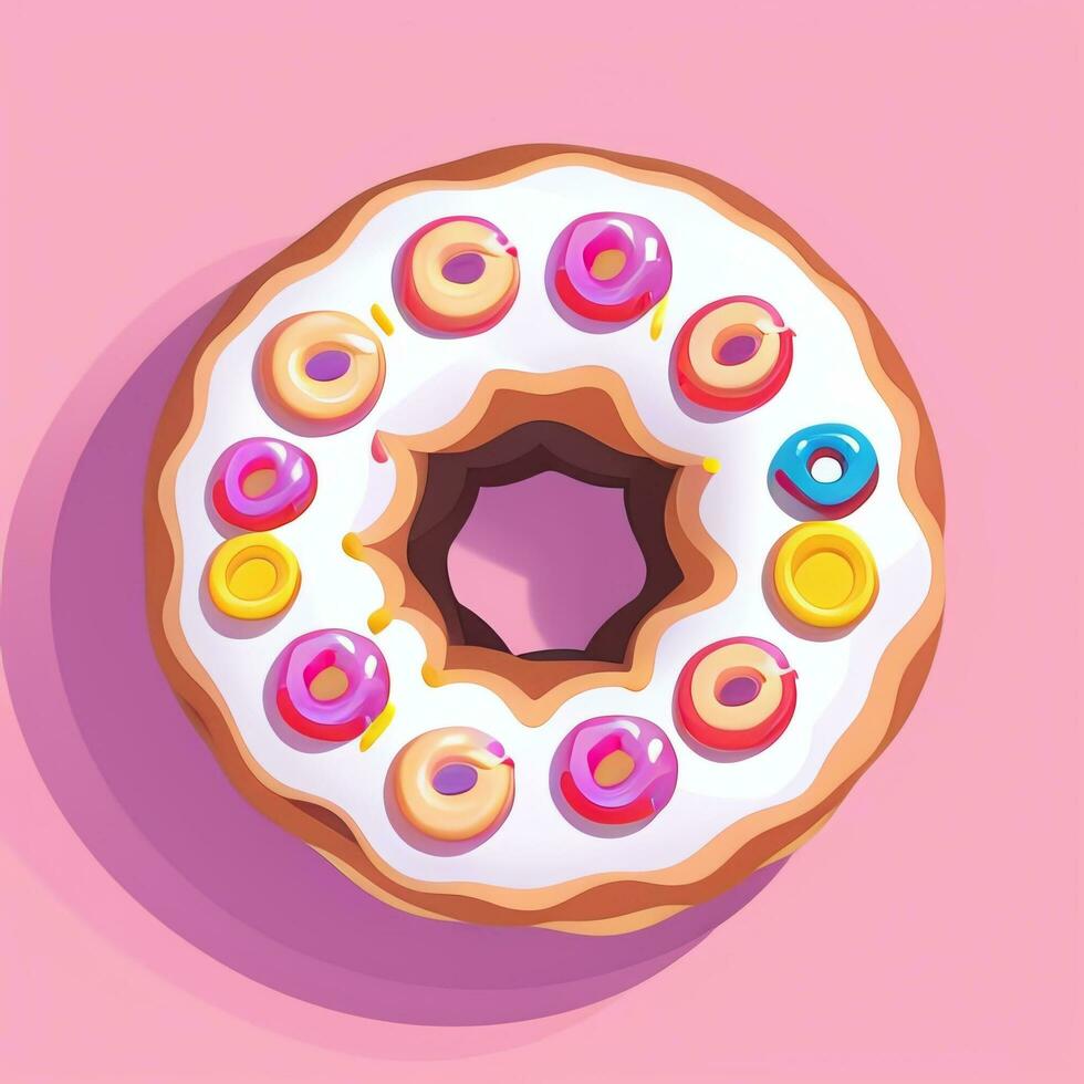 ai gerado rosquinha logotipo avatar grampo arte ícone adesivo decoração simples fundo foto