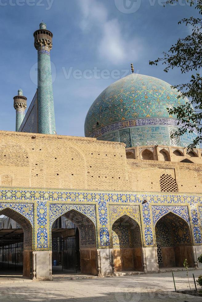 detalhe da arquitetura persa islâmica da mesquita do imame em esfahan isfahan irã foto