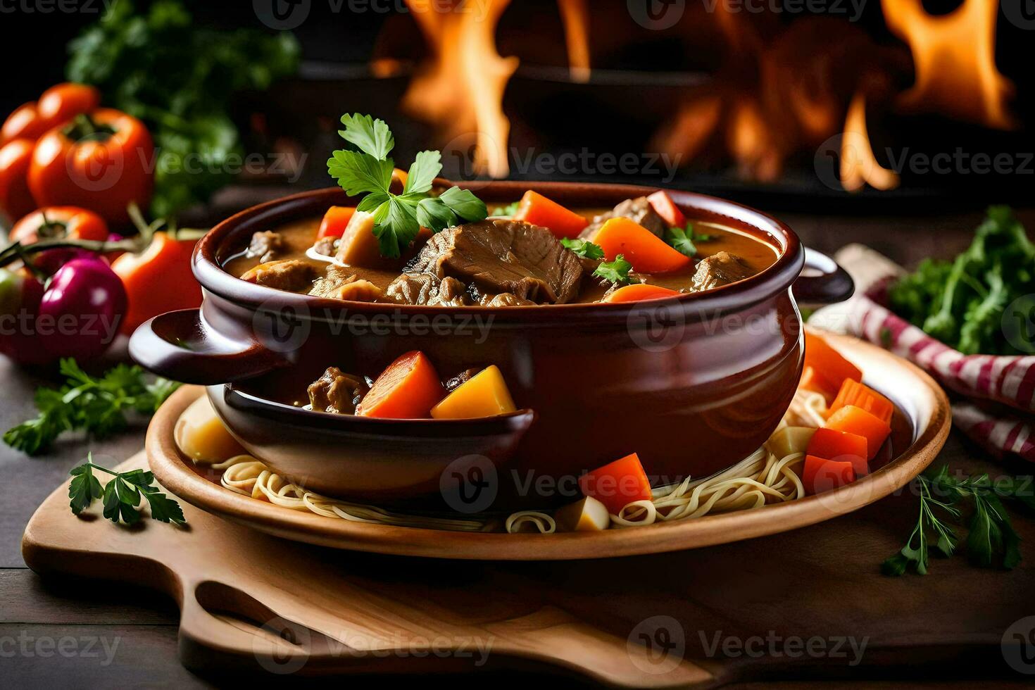 a melhor carne ensopado receitas para a feriados. gerado por IA foto