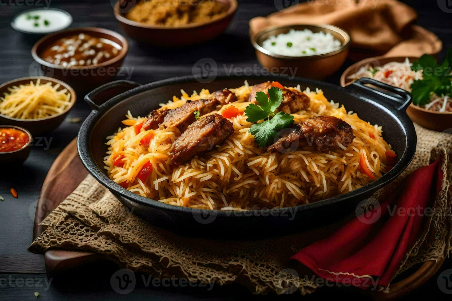 indiano Comida é uma popular prato dentro Índia. gerado por IA foto