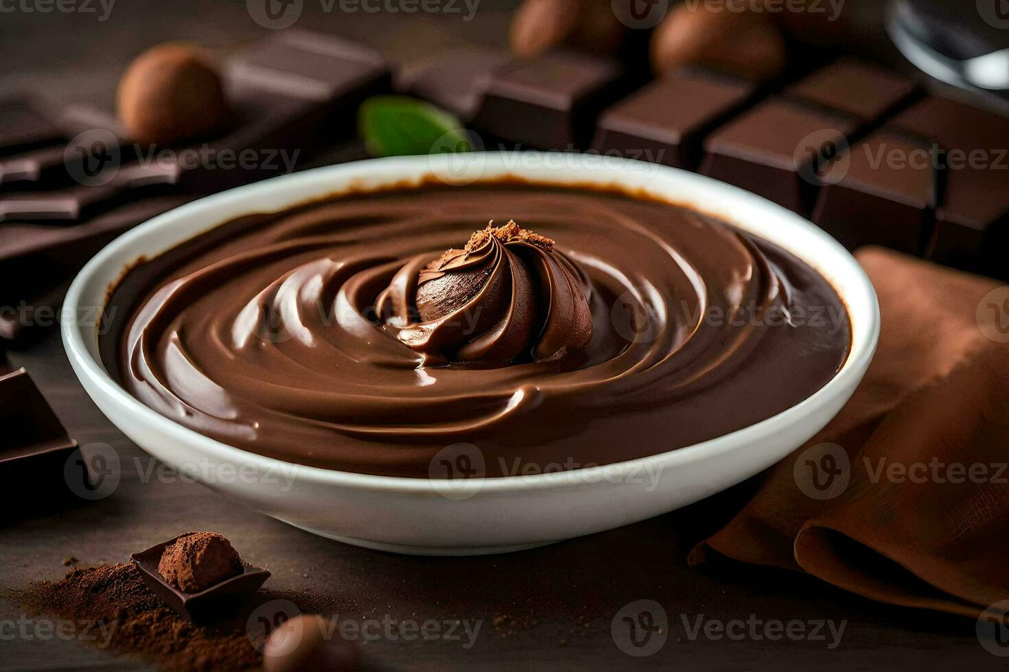 chocolate é uma ótimo fonte do proteína e é uma ótimo fonte do cálcio e ferro. gerado por IA foto